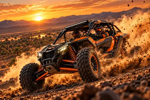 Buggy Can-Am Maverick dans la poussière